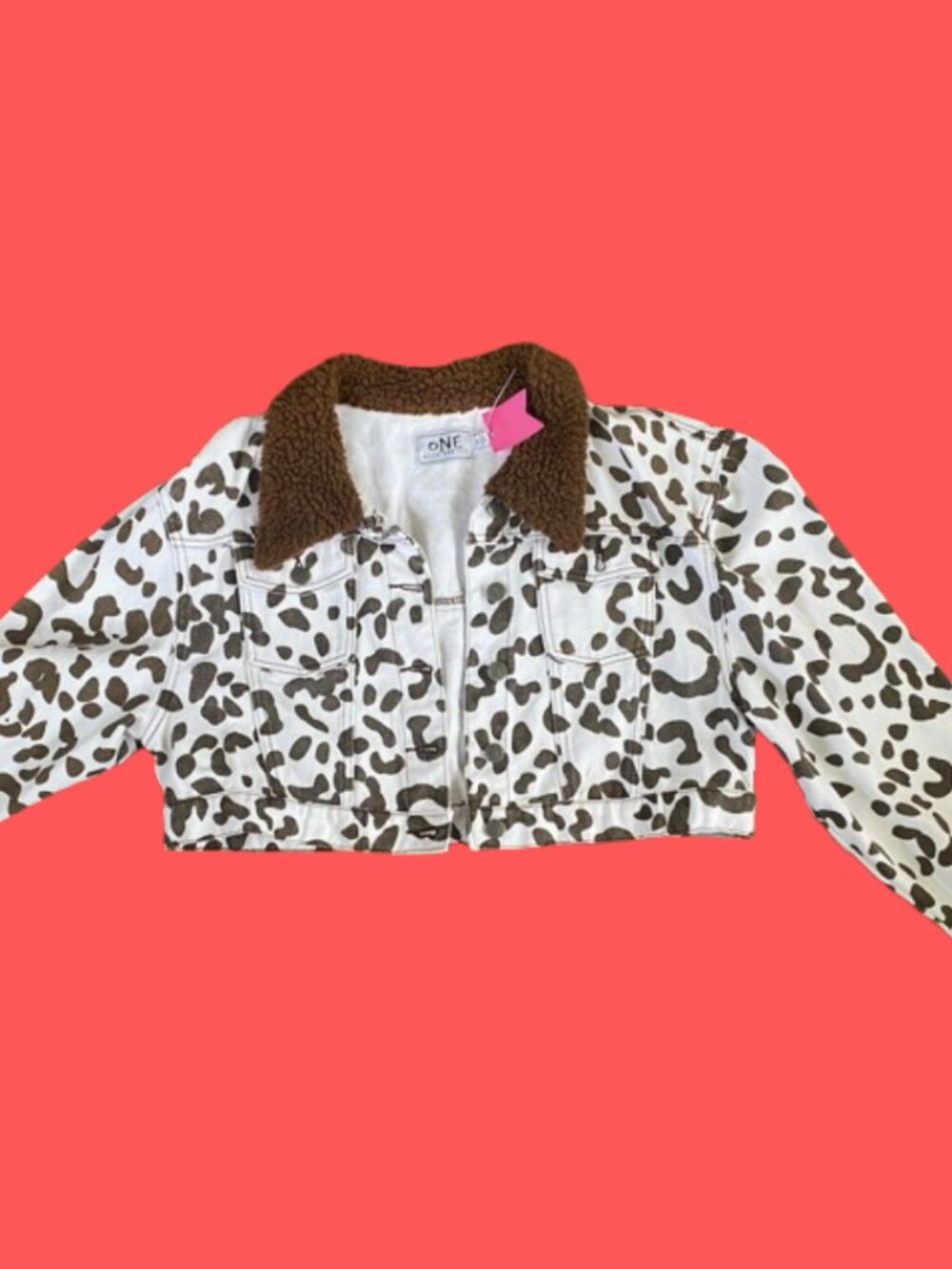 One Above Another cropped leopard jacket